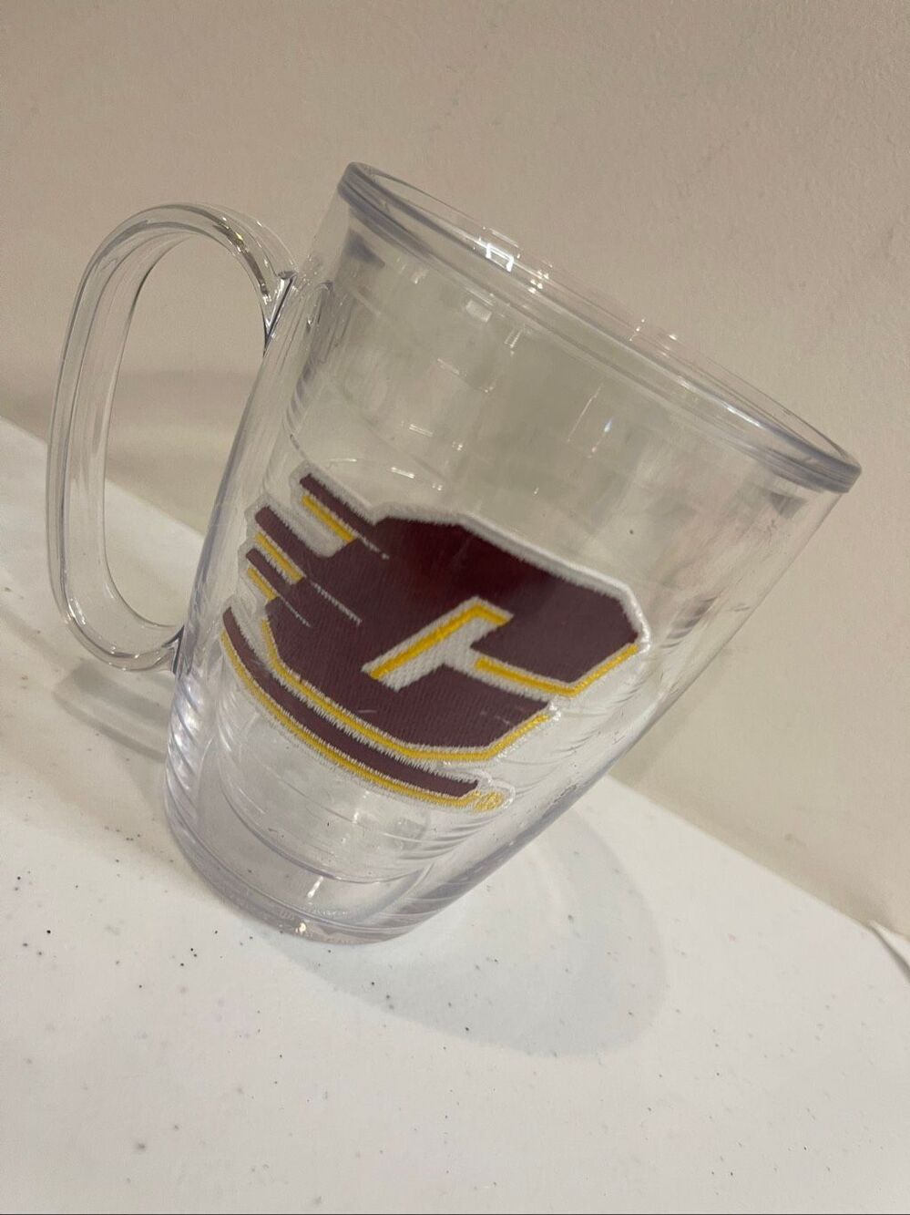 Central Michigan University Chippewas Tervis Clear Insulated Mug with Lid Maroon